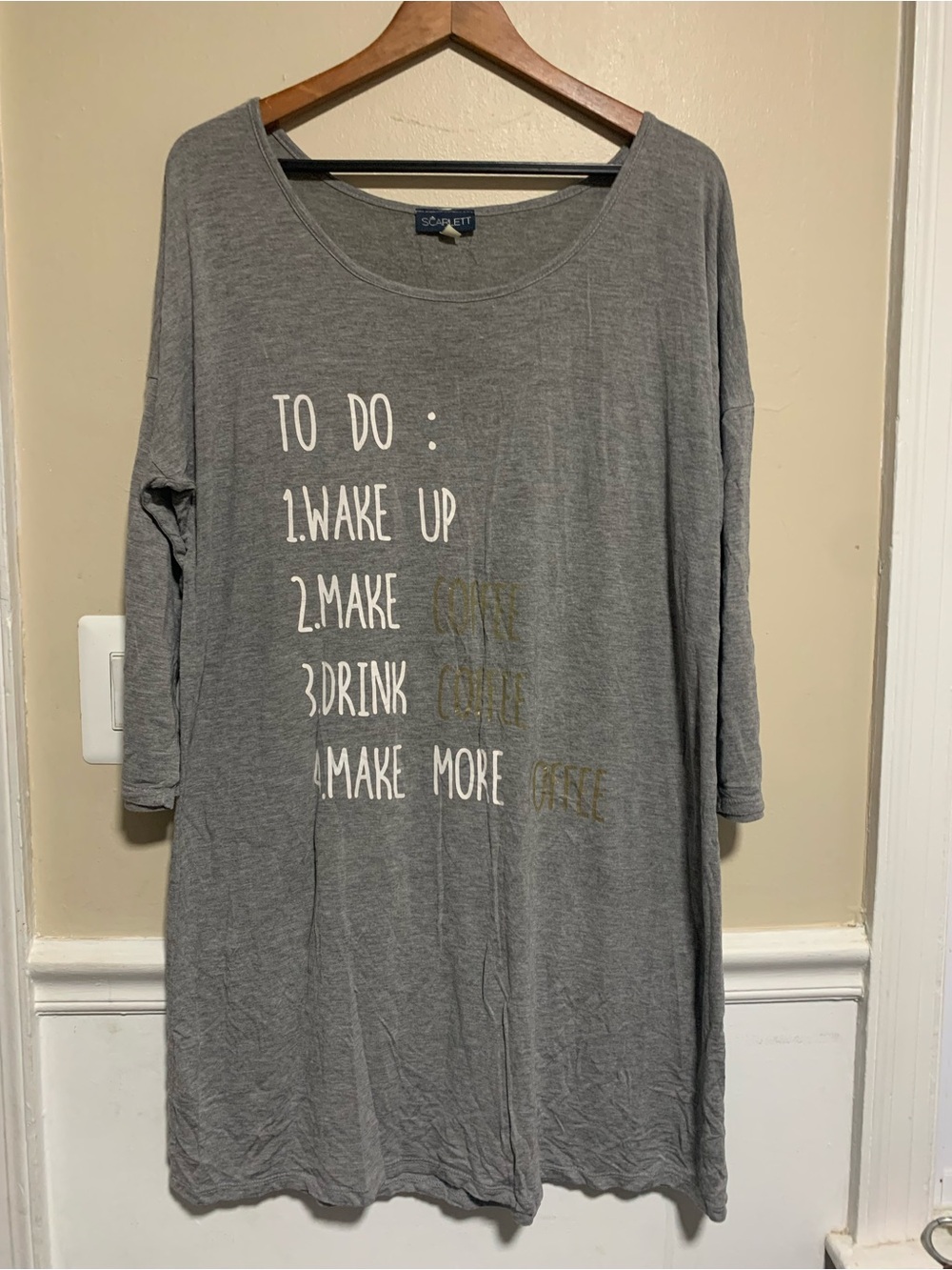 Scarlett Coffee Graphic Nightshirt Size XL